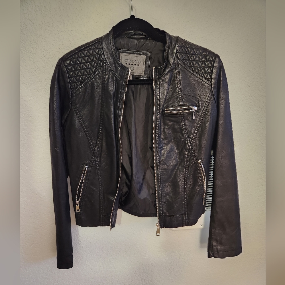 Small Faux Leather Motorcycle Jacket